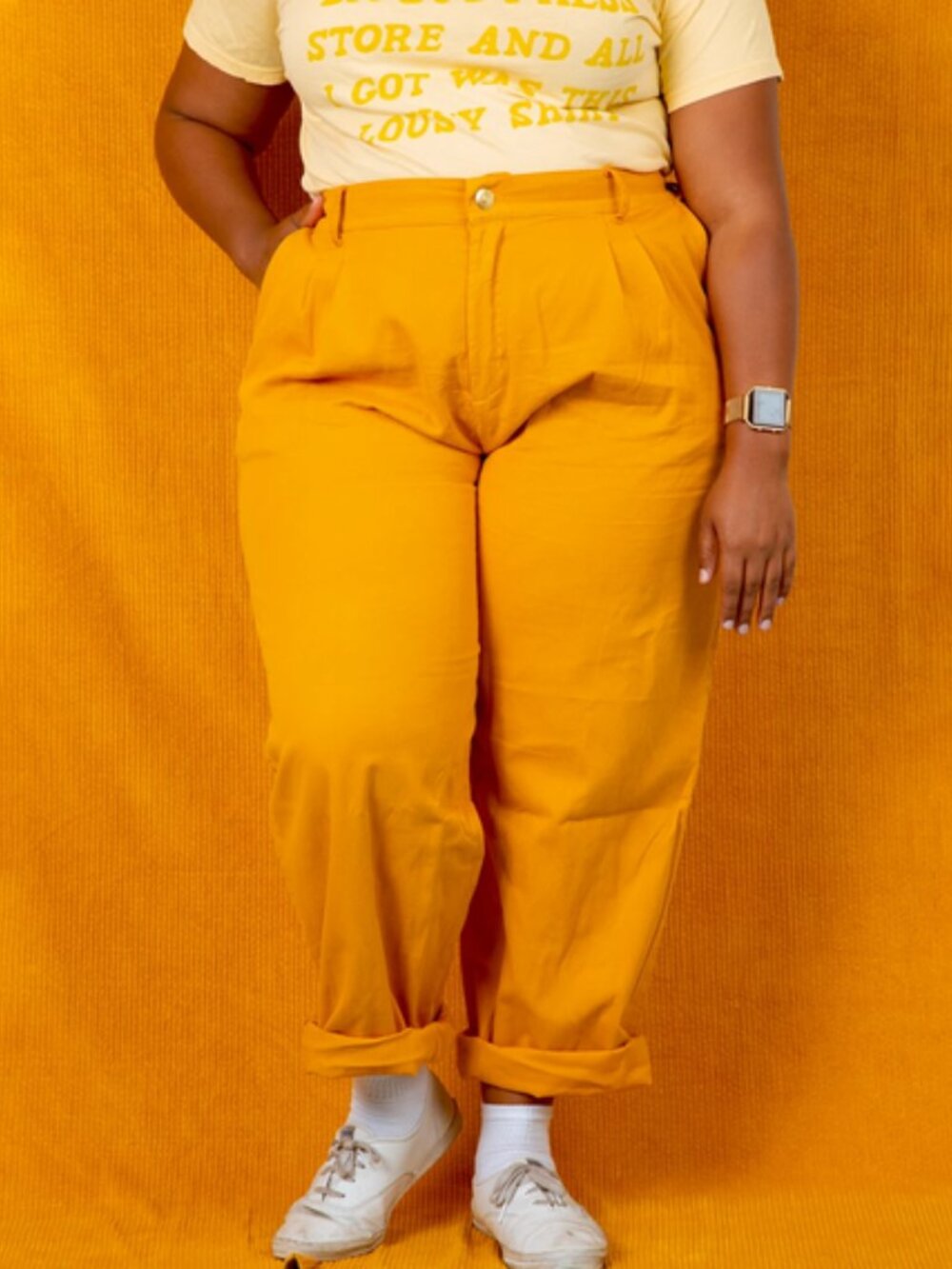 Big Bud Press Mustard Heavyweight Pleated Trousers Pants XL Cotton - Picture 10 of 10